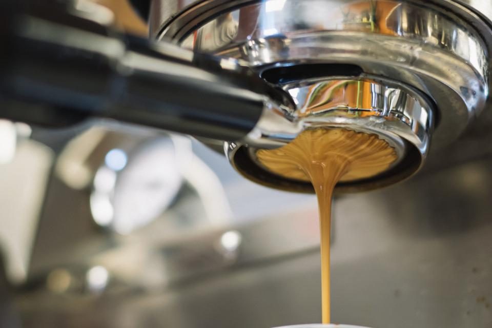 An espresso drawn on the bar